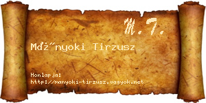 Mányoki Tirzusz névjegykártya